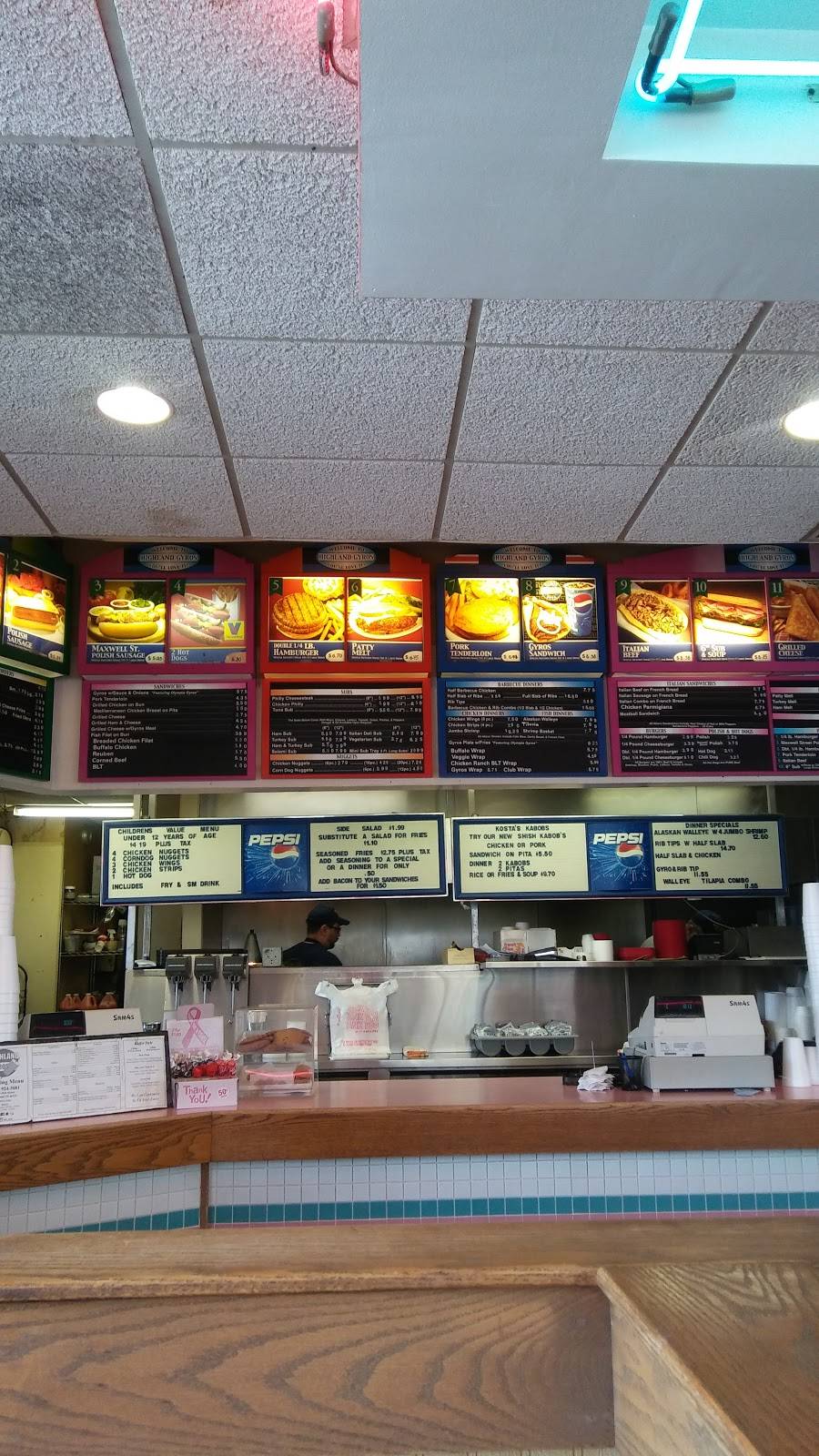 Highland Gyros | restaurant | 2220 45th St, Highland, IN 46322, USA | 2199243081 OR +1 219-924-3081