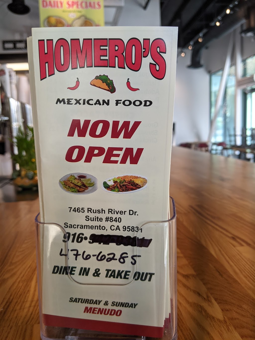 Homeros Mexican Food | restaurant | 7465 Rush River Dr Suite 840, Sacramento, CA 95831, USA | 9164766282 OR +1 916-476-6282