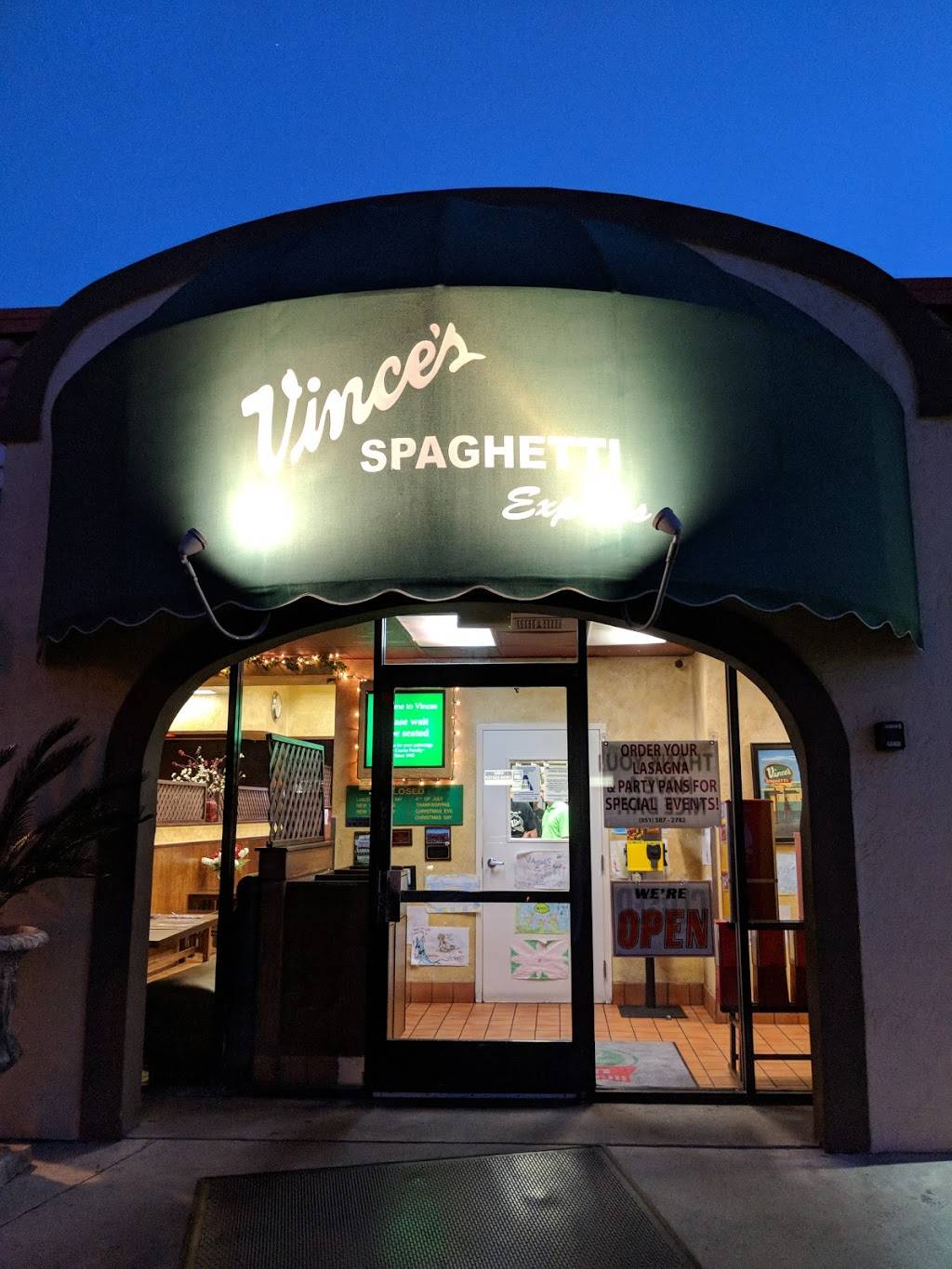Vinces Spaghetti Express | restaurant | 28145 Jefferson Ave, Temecula, CA 92590, USA | 9515872782 OR +1 951-587-2782