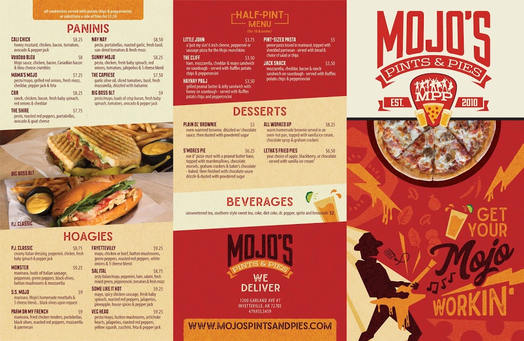 Mojos Pints & Pies East Fayetteville | restaurant | 2630 E Citizens Dr Suites A & B, Fayetteville, AR 72703, USA | 4793167771 OR +1 479-316-7771