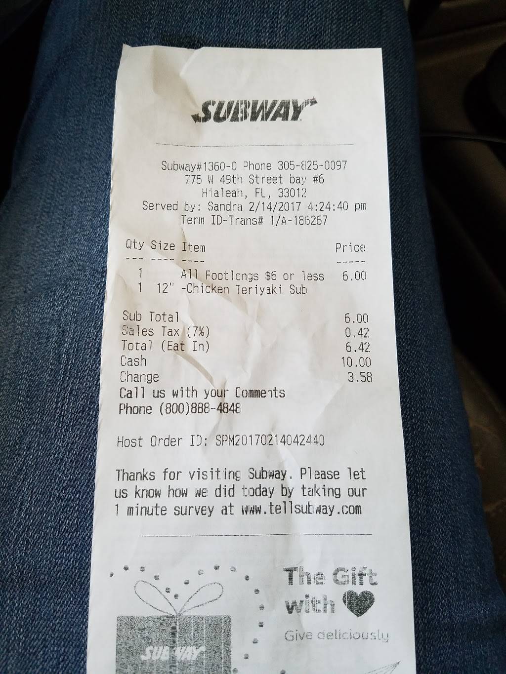 Subway Restaurants | restaurant | 775 W 49th St Unit 6 Palm Springs Mile SC, Hialeah, FL 33012, USA | 3054563179 OR +1 305-456-3179