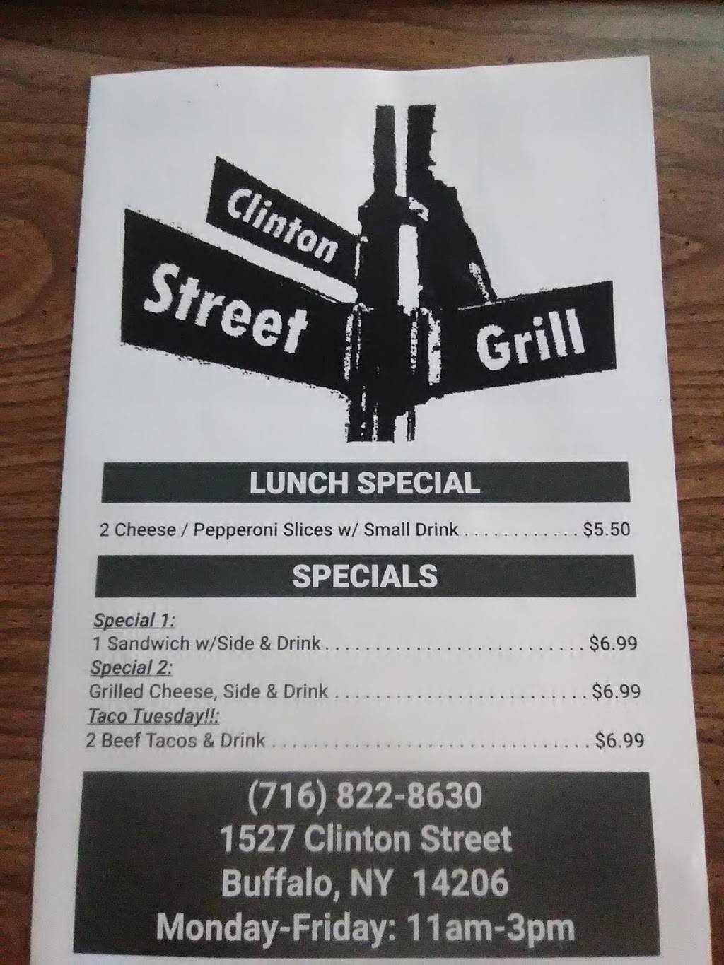 Clinton Street Grill Inc. | restaurant | 1527 Clinton St, Buffalo, NY 14206, USA | 7168228630 OR +1 716-822-8630