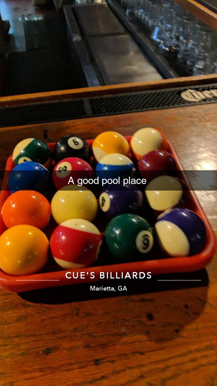 Cues Billiards | restaurant | 3354 Canton Rd #140, Marietta, GA 30066, USA | 7704251101 OR +1 770-425-1101