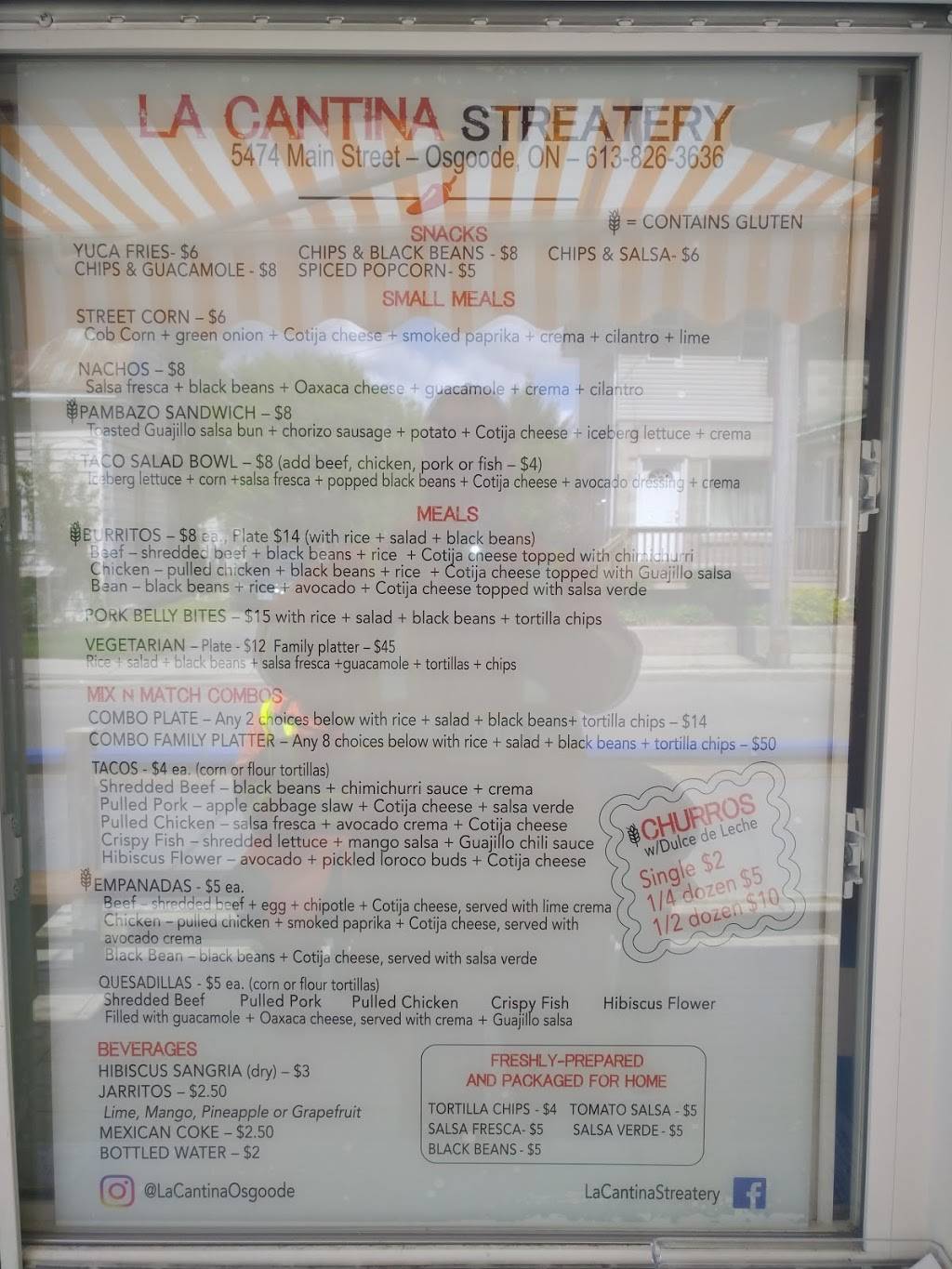 La Cantina Streatery | restaurant | 5474 Osgoode Main St, Osgoode, ON K0A 2W0, Canada | 6138263636 OR +1 613-826-3636