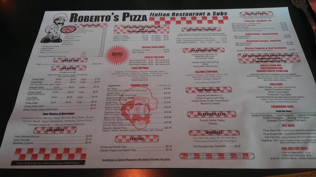Robertos Pizza | restaurant | 625-M Baltimore Blvd, Westminster, MD 21157, USA | 4108573515 OR +1 410-857-3515