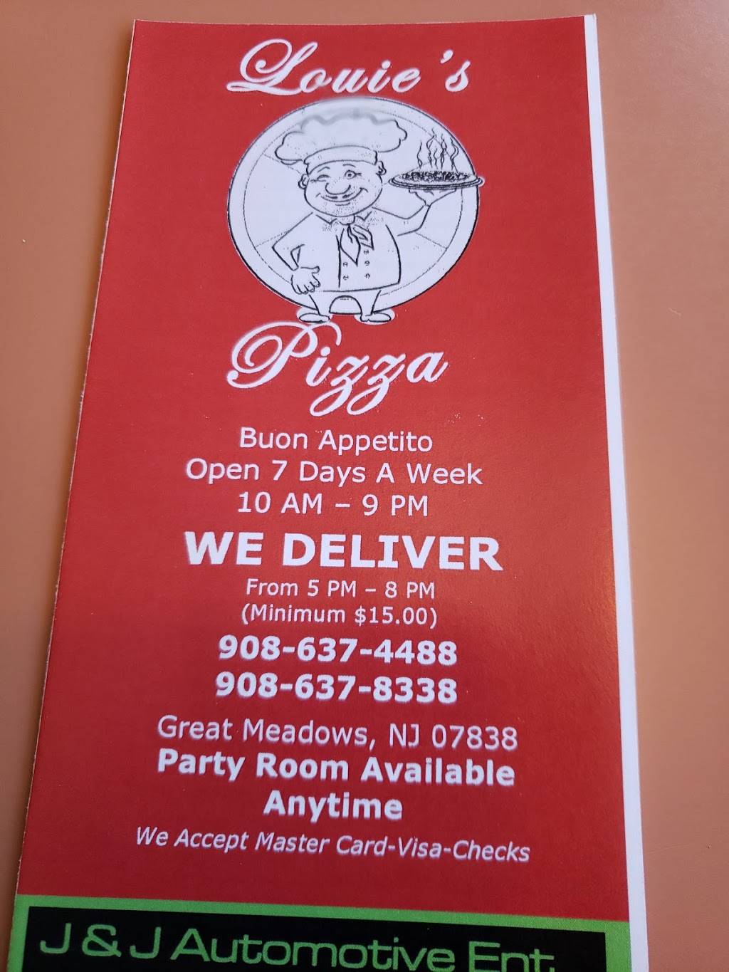 Louies Pizza | restaurant | 411 US-46, Great Meadows, NJ 07838, USA | 9086374488 OR +1 908-637-4488