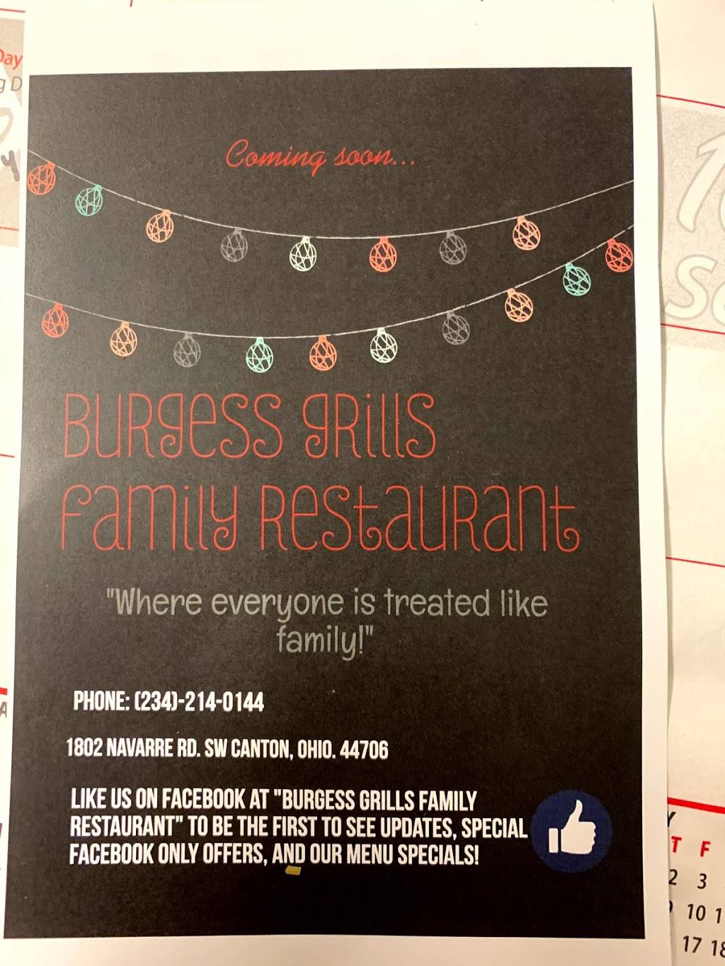 Burgess Grills Family Restaurant | restaurant | 1802 Navarre Rd SW, Canton, OH 44706, USA | 2342140144 OR +1 234-214-0144