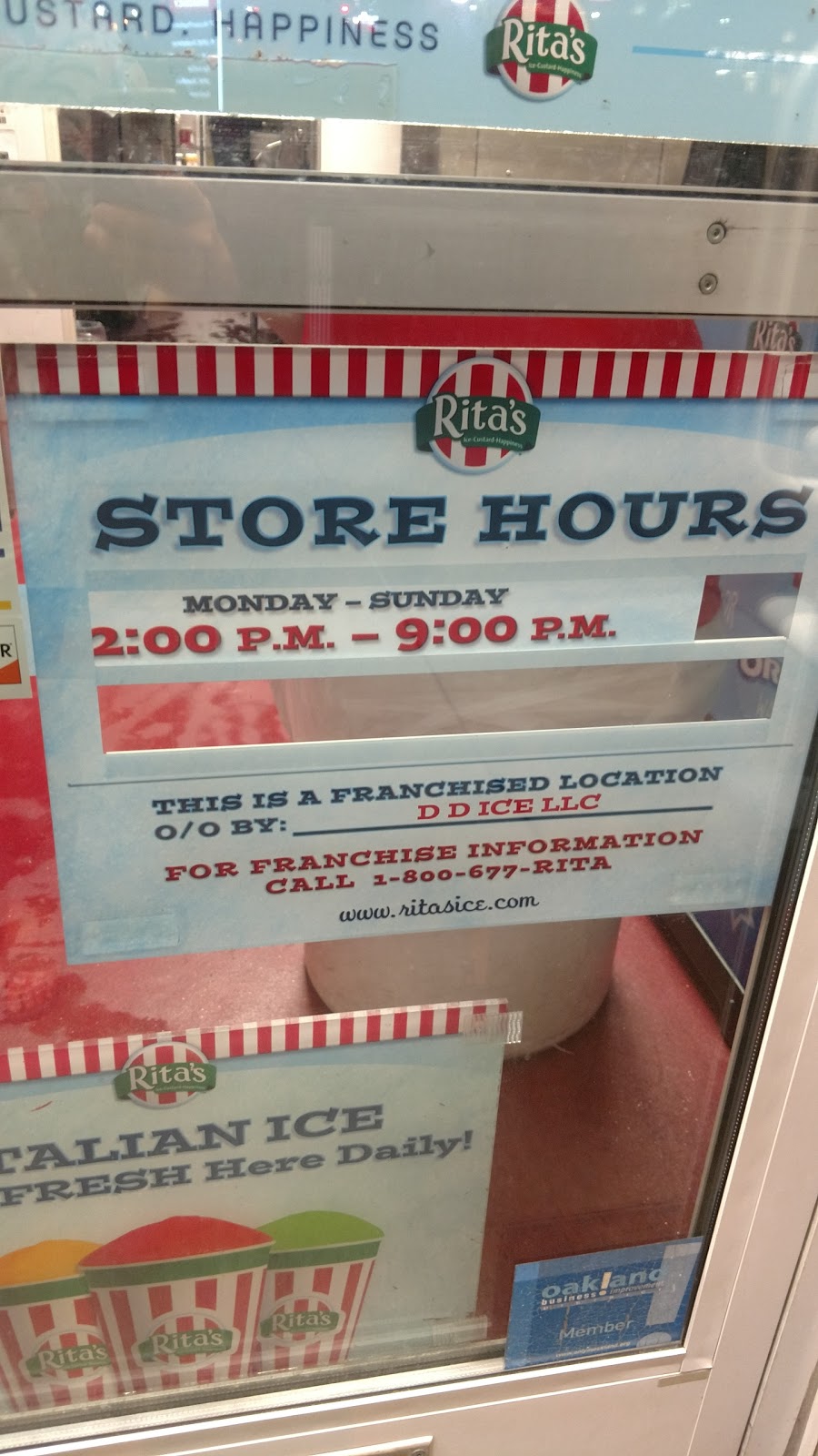 Ritas Italian Ice & Frozen Custard | restaurant | 3712 Fifth Ave, South Oakland, PA 15213, USA | 4126216423 OR +1 412-621-6423