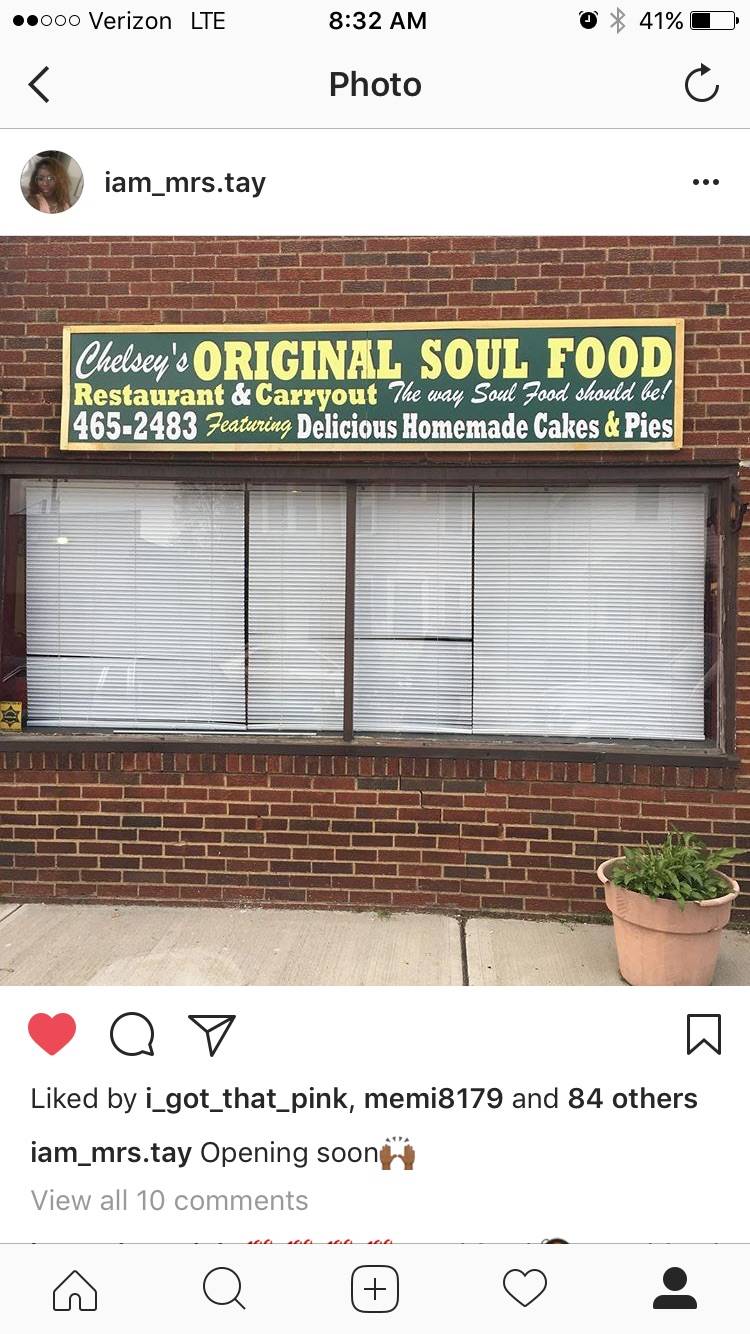 Chelseys Original Soulfood Restaurant& Carryout | restaurant | 7907 Central Ave, Cleveland, OH 44104, USA | 2164652483 OR +1 216-465-2483