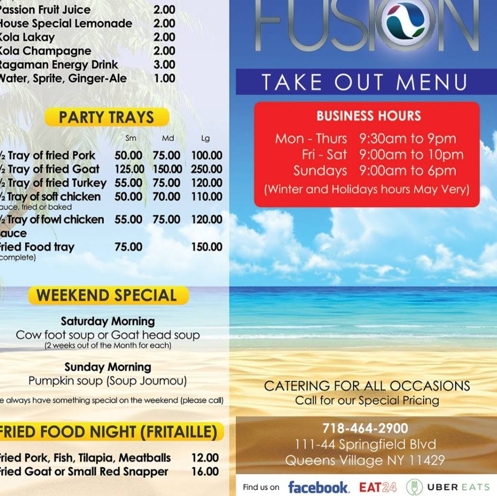 Creole Fusion Haitian American Cuisine | restaurant | 111-44 Springfield Blvd, Queens Village, NY 11429, USA | 7184642900 OR +1 718-464-2900