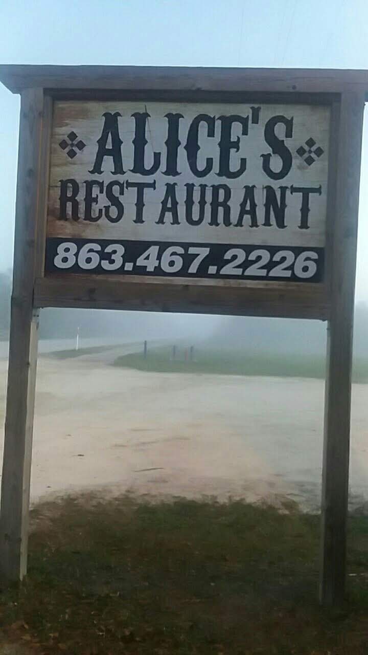 Alices Restaurant | restaurant | 17410 Reservation Rd NE, Okeechobee, FL 34974, USA | 8634672226 OR +1 863-467-2226