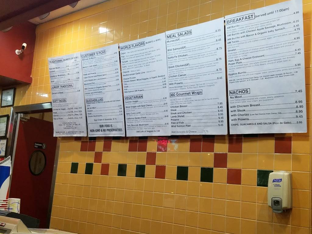 360 Degrees Gourmet Burritos | restaurant | 853 Marina Village Pkwy, Alameda, CA 94501, USA | 5108149003 OR +1 510-814-9003