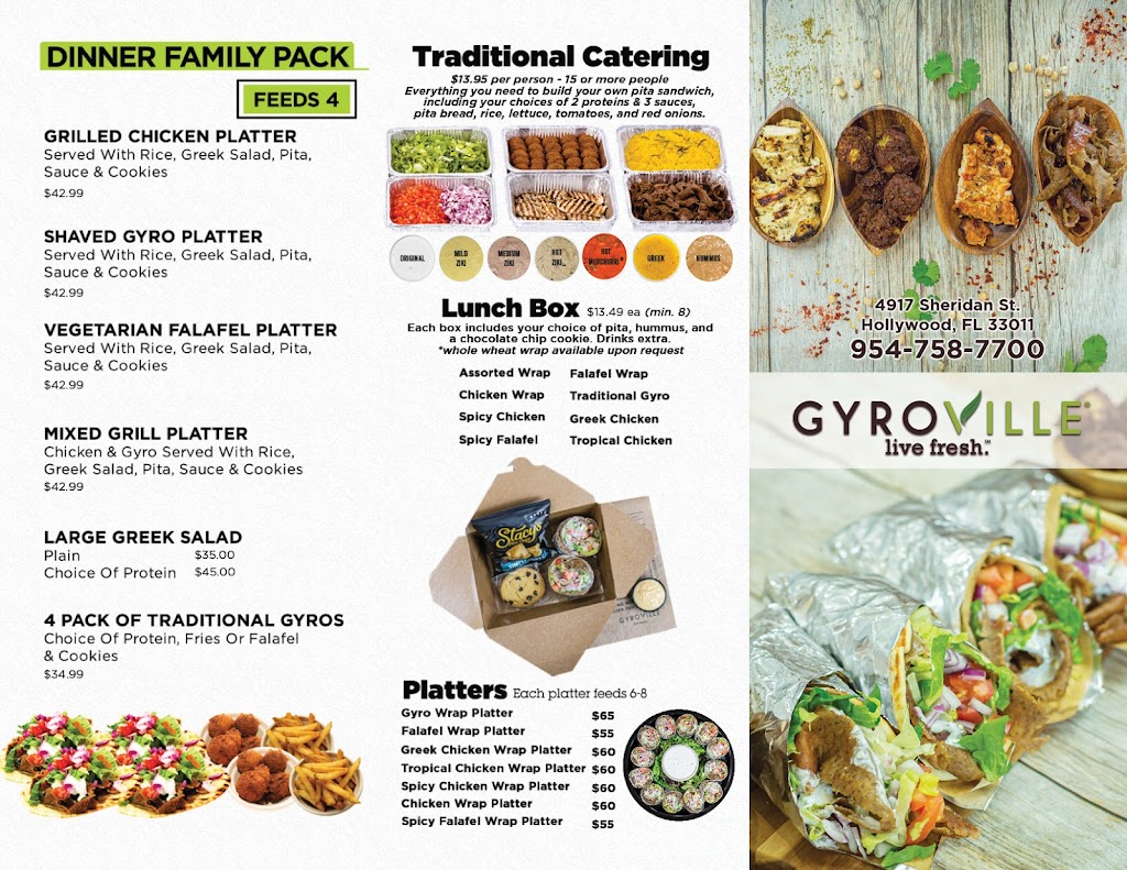 Gyroville Hollywood | restaurant | 4917 Sheridan St, Hollywood, FL 33021, USA | 9547587700 OR +1 954-758-7700