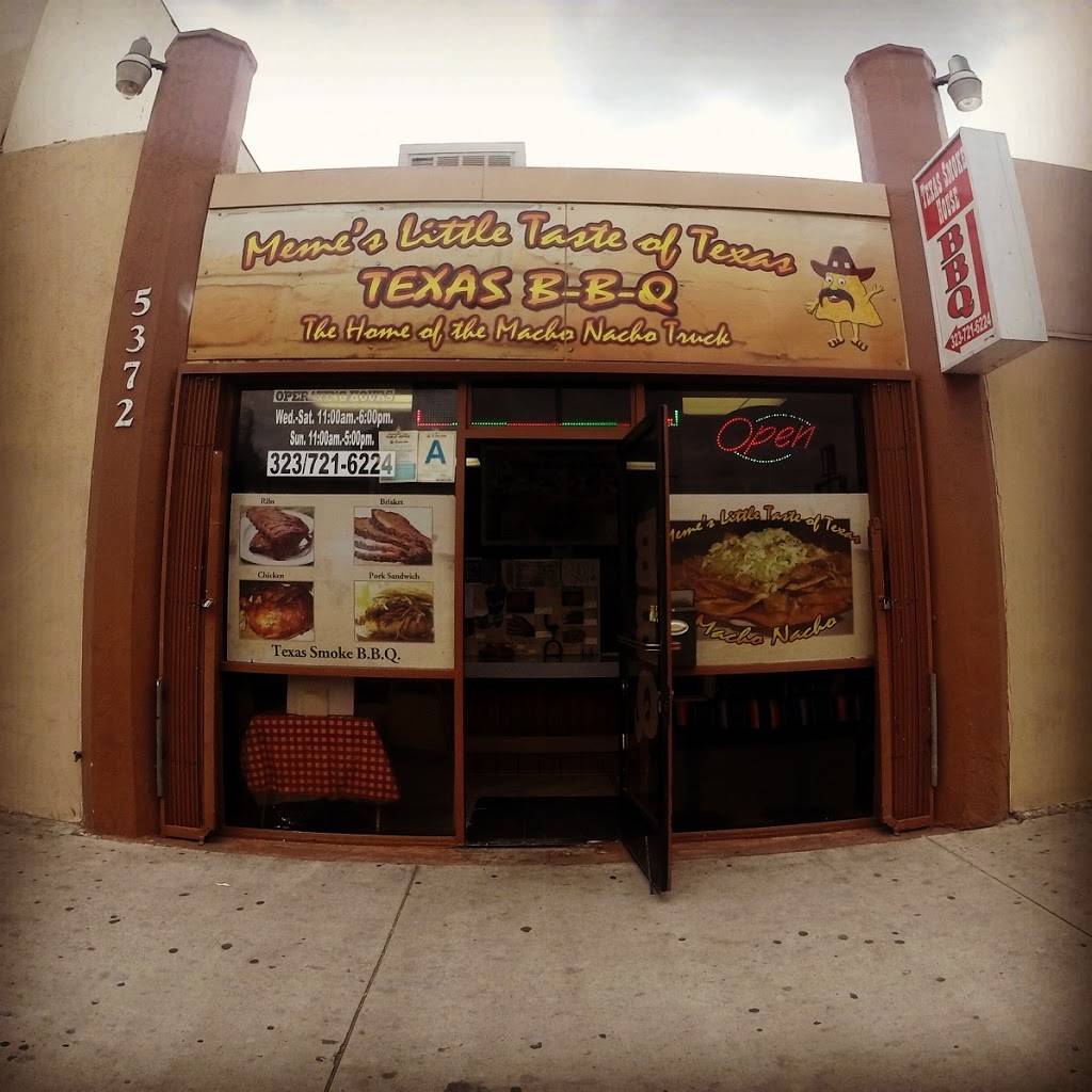 Memes Texas BBQ Smokehouse | restaurant | 5372 Whittier Blvd, East Los Angeles, CA 90022, USA | 3237216224 OR +1 323-721-6224