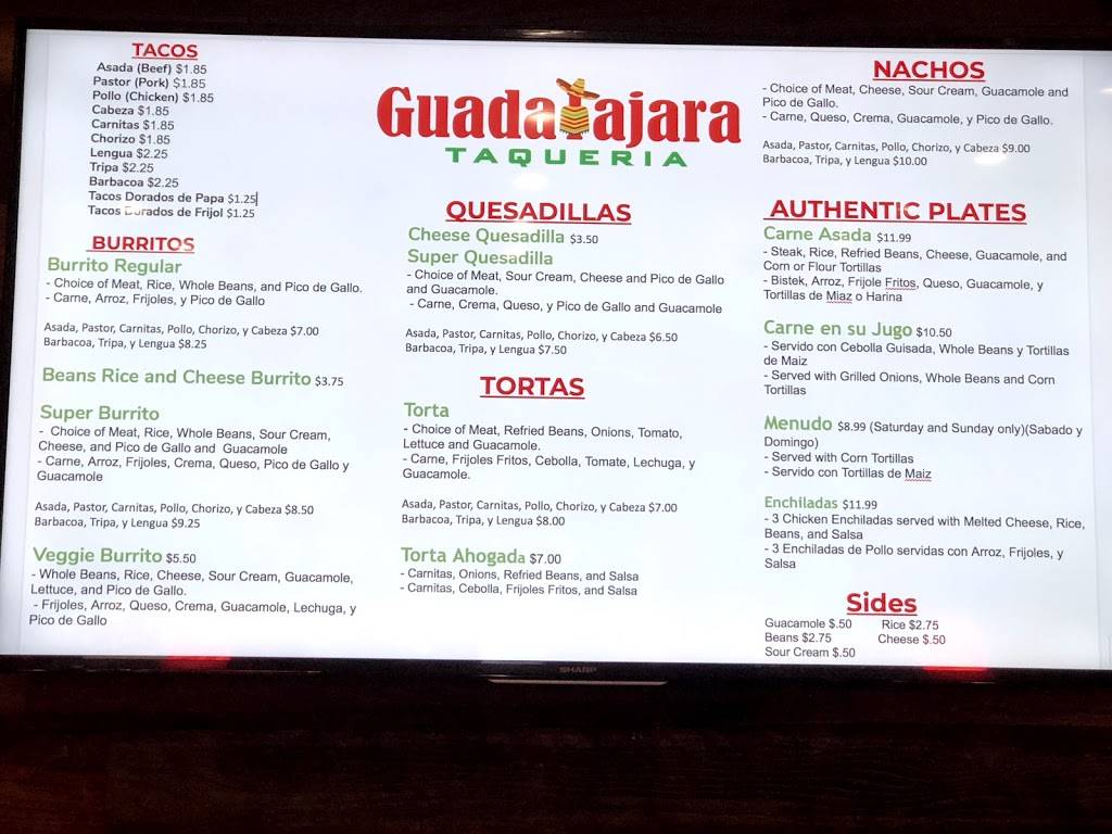 Guadalajara Taqueria | restaurant | 607 W 2nd St, Antioch, CA 94509, USA | 9253540051 OR +1 925-354-0051