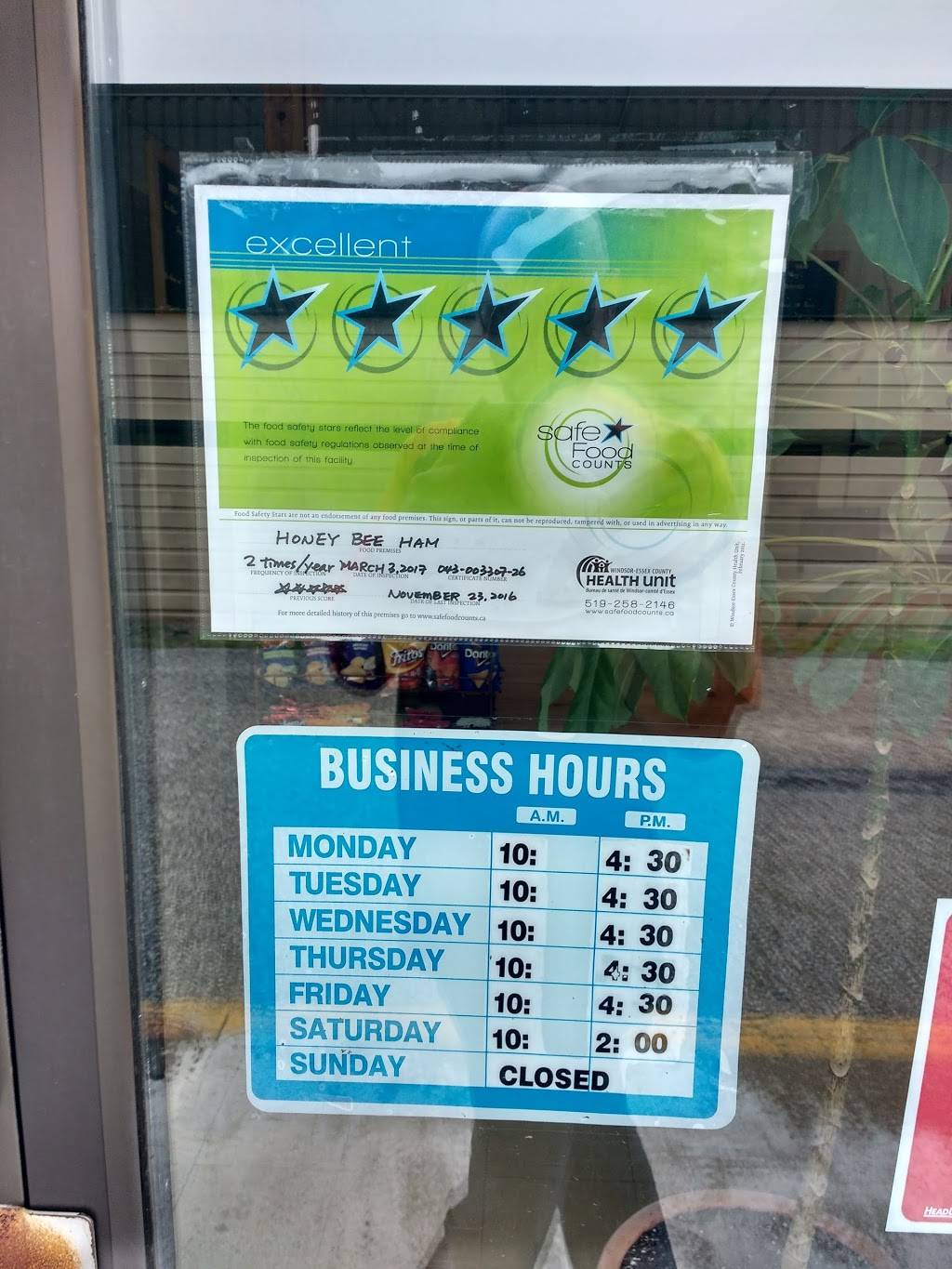 Honey Bee Ham | restaurant | 2407 Dougall Ave, Windsor, ON N8X 1T3, Canada | 5199454267 OR +1 519-945-4267