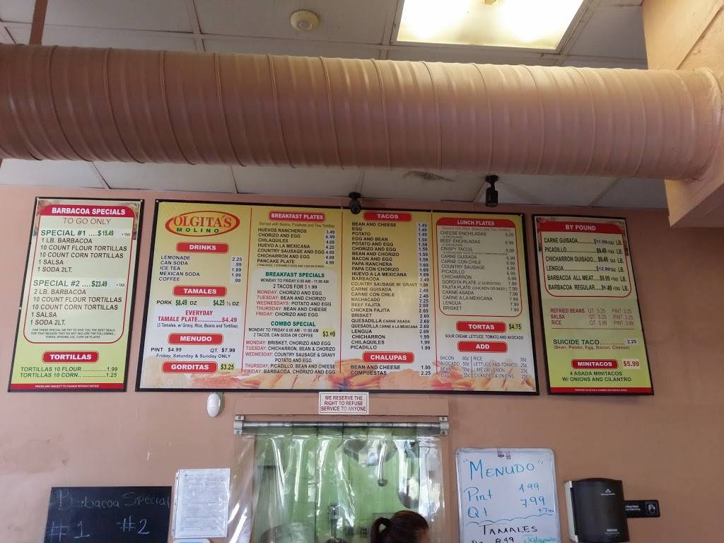 Olgitas Molino | restaurant | 1603 N PanAm Expy, San Antonio, TX 78208, USA | 2102256364 OR +1 210-225-6364