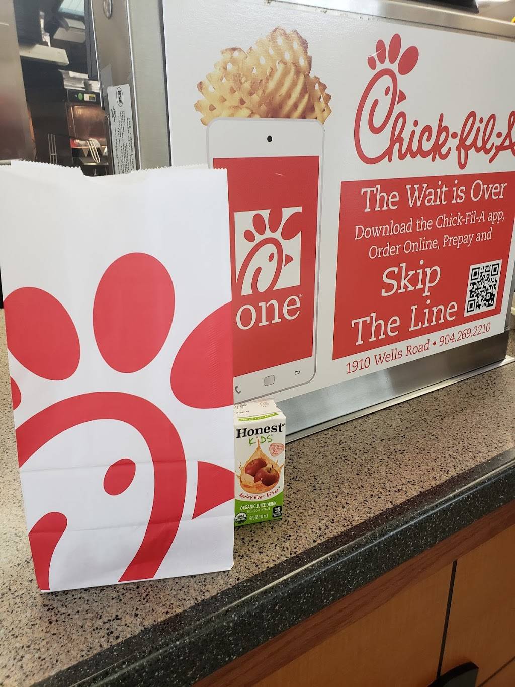 Chick-fil-A | restaurant | 1910 Wells Rd, Orange Park, FL 32073, USA | 9042692210 OR +1 904-269-2210