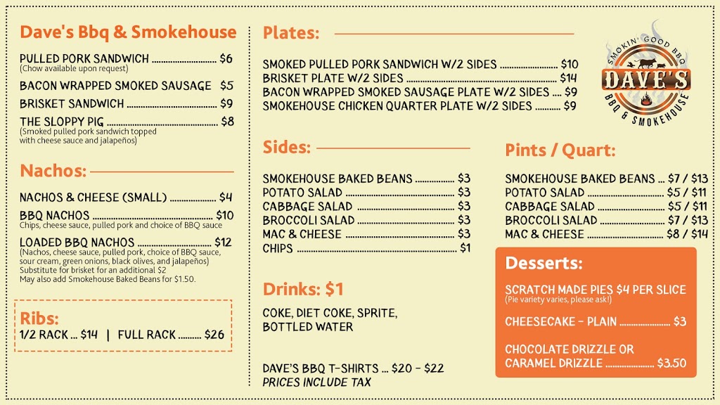 Daves BBQ & Smokehouse | restaurant | W Main St, West Frankfort, IL 62896, USA | 6183700600 OR +1 618-370-0600