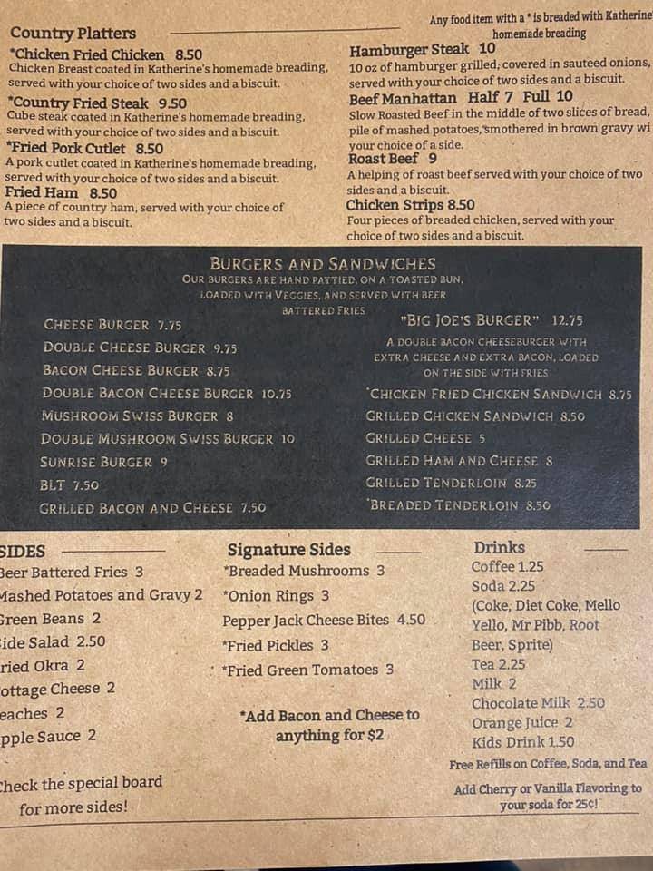 Katherines | restaurant | 405 Park St, Cisne, IL 62823, USA | 6186733010 OR +1 618-673-3010