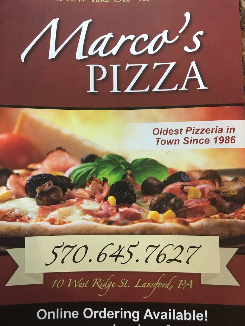 Marco’s Pizza | restaurant | 10 W Ridge St, Lansford, PA 18232, USA | 5706459689 OR +1 570-645-9689
