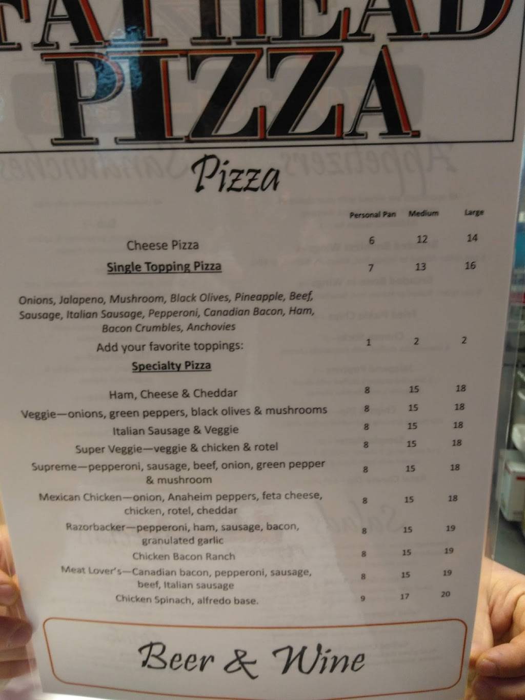 Fat Head Pizza | restaurant | 1204 AR-367, Newport, AR 72112, USA | 8702011313 OR +1 870-201-1313