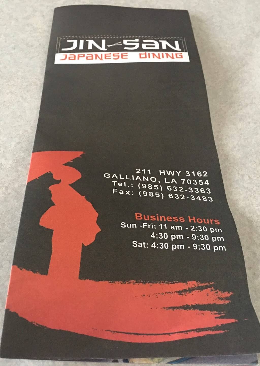 Jinsan Sushi | restaurant | 211 LA-3162, Cut Off, LA 70345, USA | 9856323363 OR +1 985-632-3363