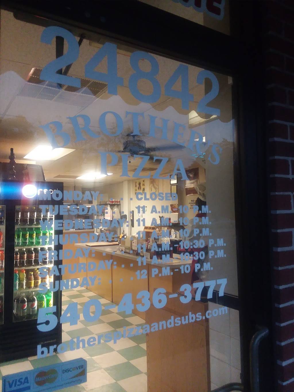 Brothers Pizza and Subs | restaurant | 24842 Old Valley Pike, Maurertown, VA 22644, USA | 5404363777 OR +1 540-436-3777