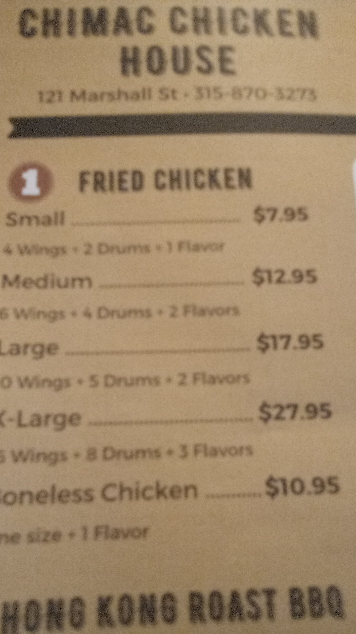Chimac Chicken House | restaurant | 121 Marshall St, Syracuse, NY 13210, USA | 3158703273 OR +1 315-870-3273