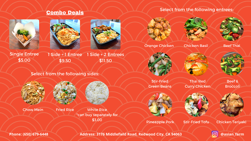 Asian Farm | restaurant | 3176 Middlefield Rd, Redwood City, CA 94063, USA | 6506796448 OR +1 650-679-6448