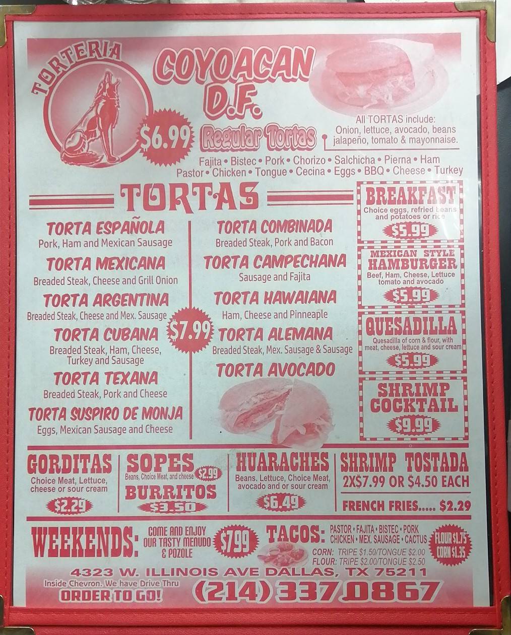 Torteria | restaurant | 4323 W Illinois Ave, Dallas, TX 75211, USA | 2143370867 OR +1 214-337-0867