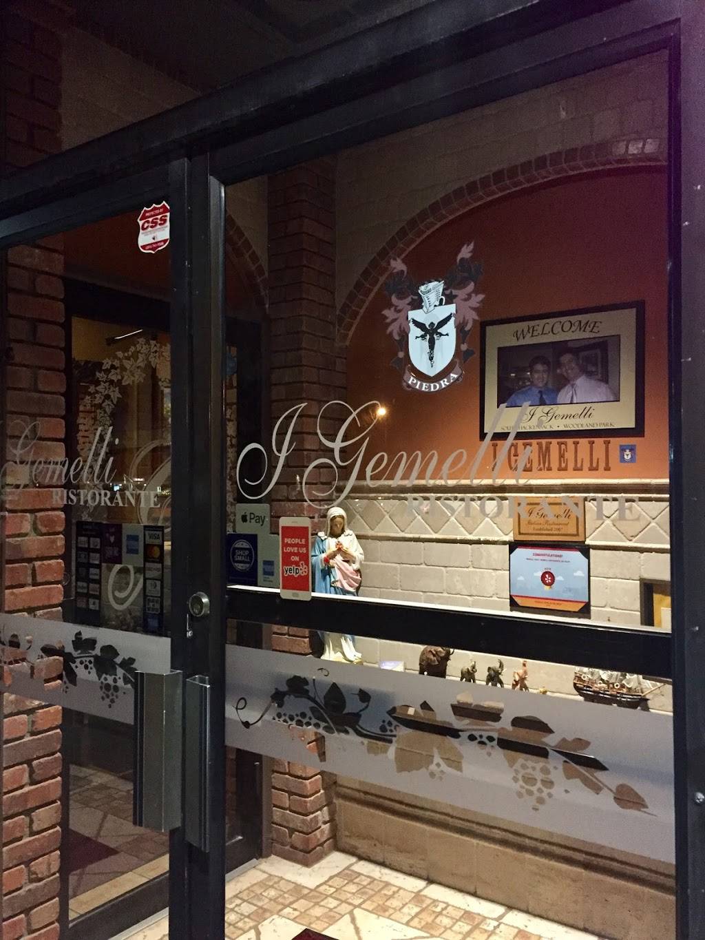 I Gemelli Ristorante Woodland Park | restaurant | 997 McBride Ave, Woodland Park, NJ 07424, USA | 9738376201 OR +1 973-837-6201