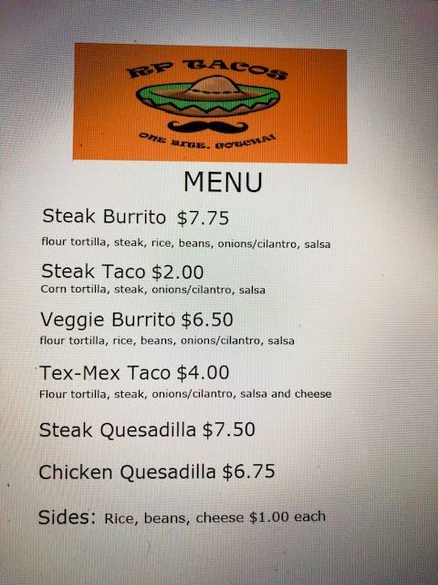 RP Tacos | restaurant | 400 Stephen F Austin Dr, Conroe, TX 77302, USA | 8189224270 OR +1 818-922-4270