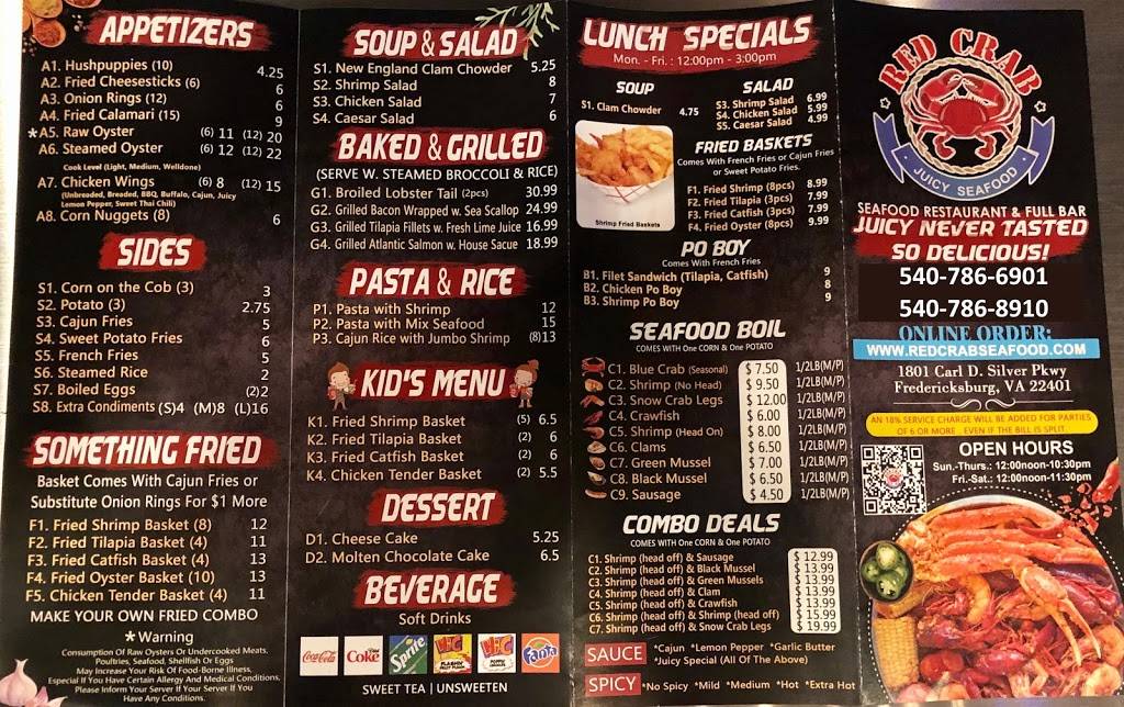 Red Crab - Juicy Seafood | restaurant | 1801 Carl D. Silver Pkwy, Fredericksburg, VA 22401, USA | 5407866901 OR +1 540-786-6901