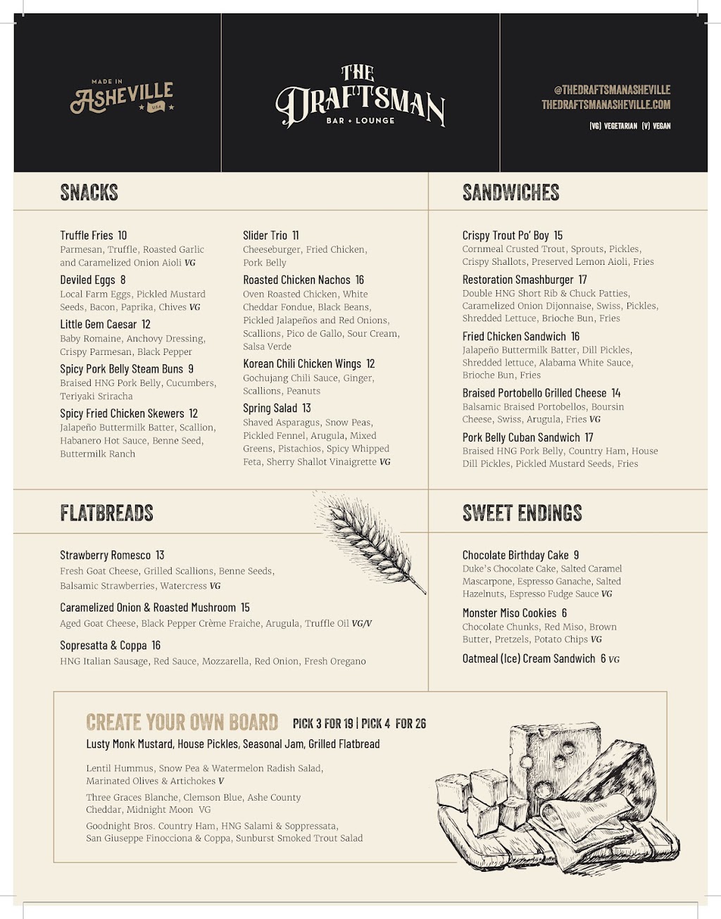 The Draftsman Bar + Lounge Asheville | restaurant | 68 Patton Ave, Asheville, NC 28801, USA | 8555686800 OR +1 855-568-6800