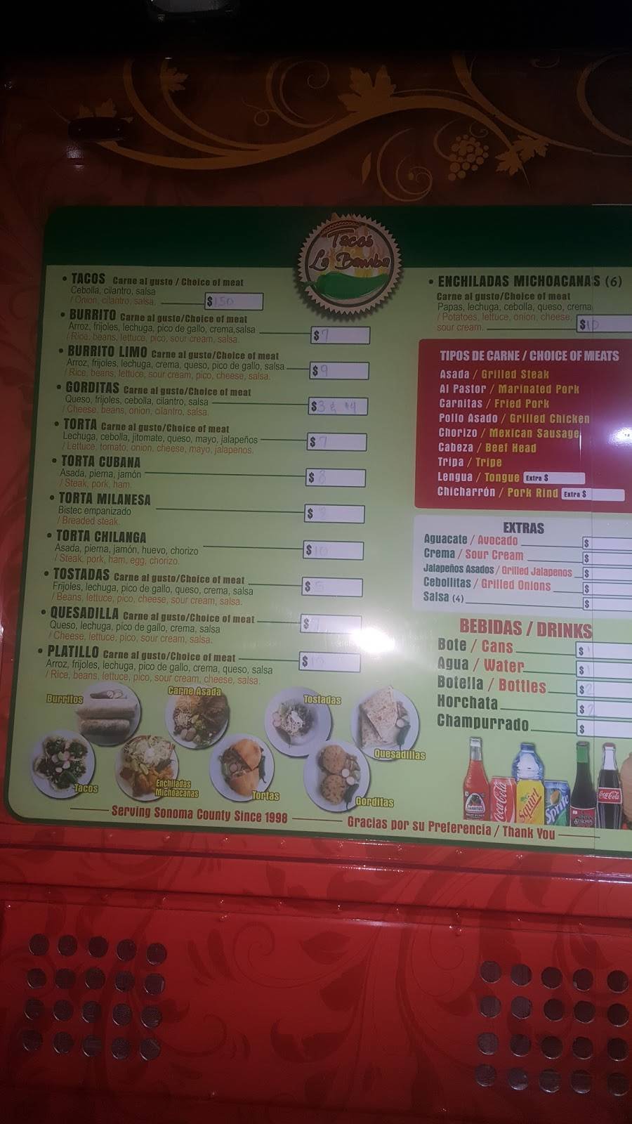 La Bamba Taco Truck | restaurant | 18155 Sonoma Hwy, Sonoma, CA 95476, USA | 7073221070 OR +1 707-322-1070