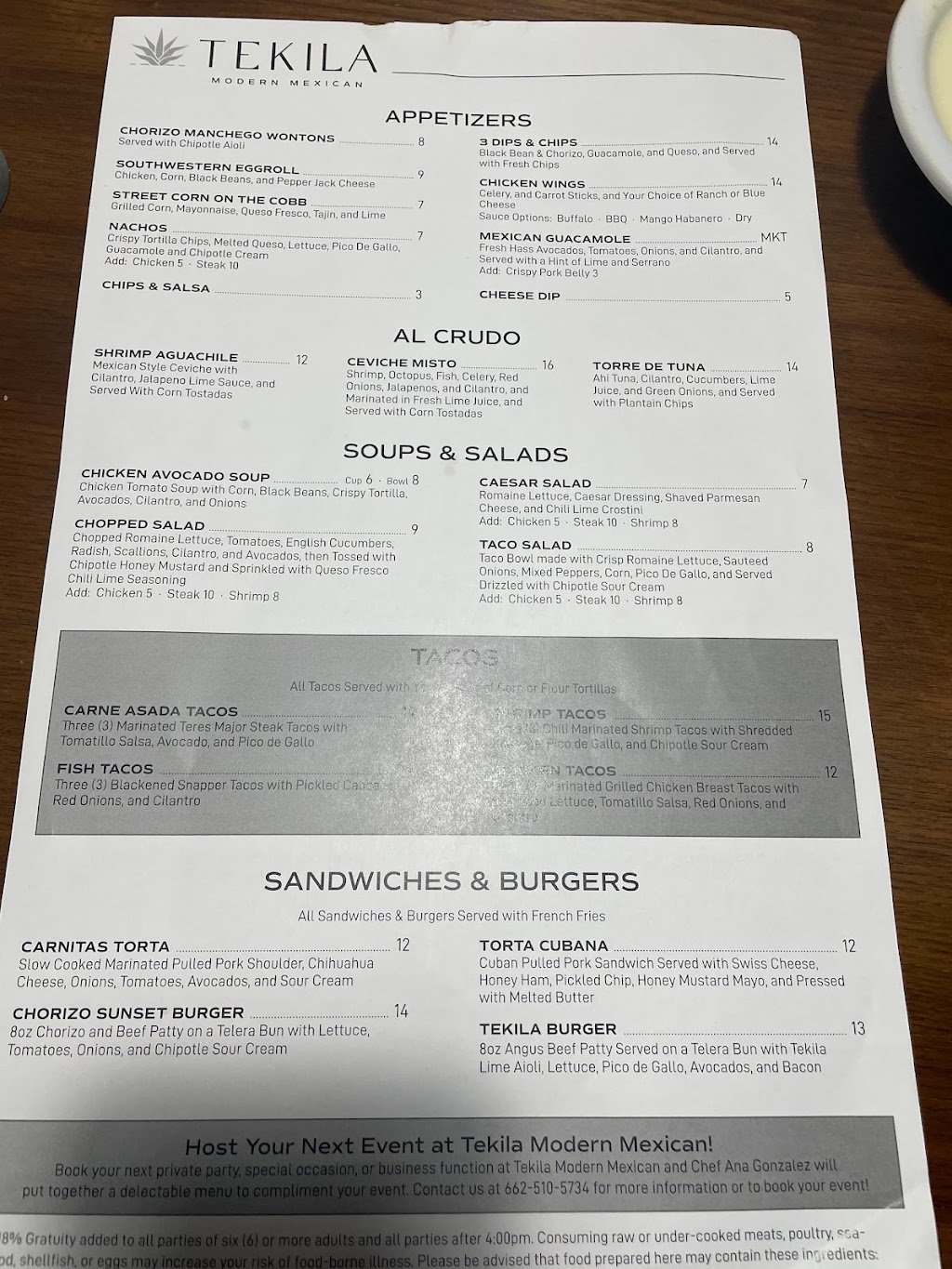 Tekila Modern Mexican | restaurant | 6343 Getwell Rd, Southaven, MS 38672, USA | 6625105734 OR +1 662-510-5734