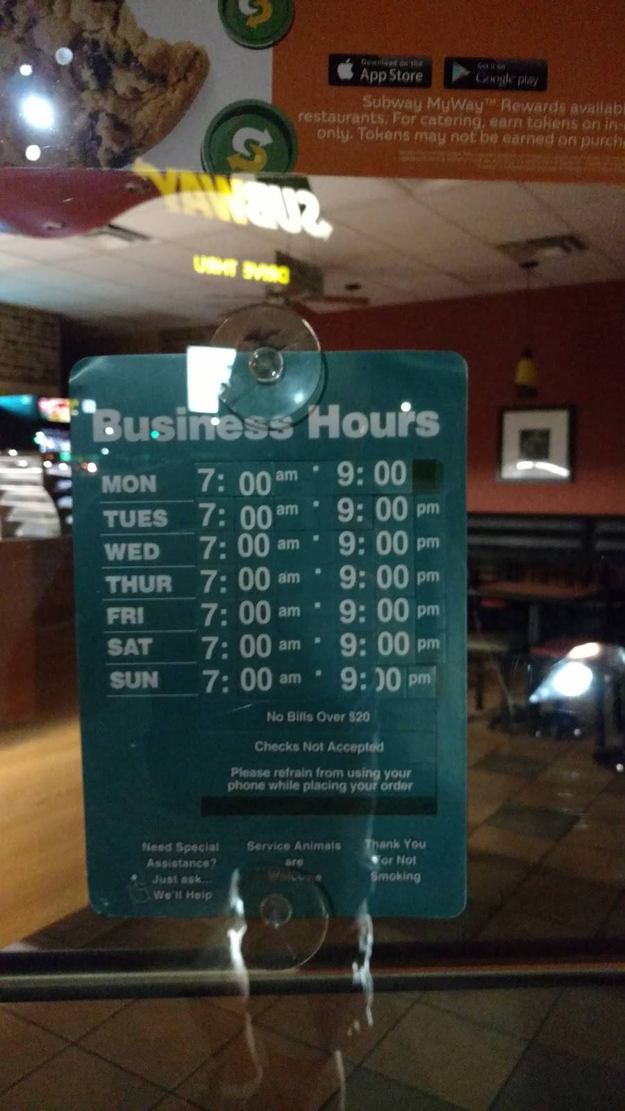 Subway | restaurant | 2884 N Williston Rd, Florence, SC 29506, USA | 8434074174 OR +1 843-407-4174