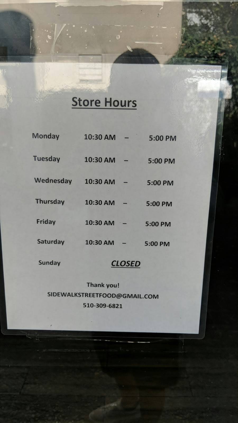 Sidewalk Street Food | restaurant | 2924 Domingo Ave, Berkeley, CA 94705, USA | 5103096821 OR +1 510-309-6821