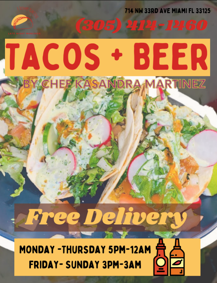 Tacos + Beer | restaurant | 714 NW 33rd Ave, Miami, FL 33125, USA | 3054141460 OR +1 305-414-1460
