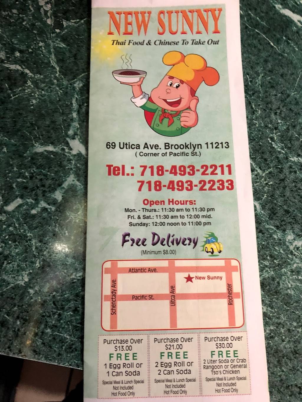 New Sunny | restaurant | 69 Utica Ave, Brooklyn, NY 11213, USA | 7184932211 OR +1 718-493-2211