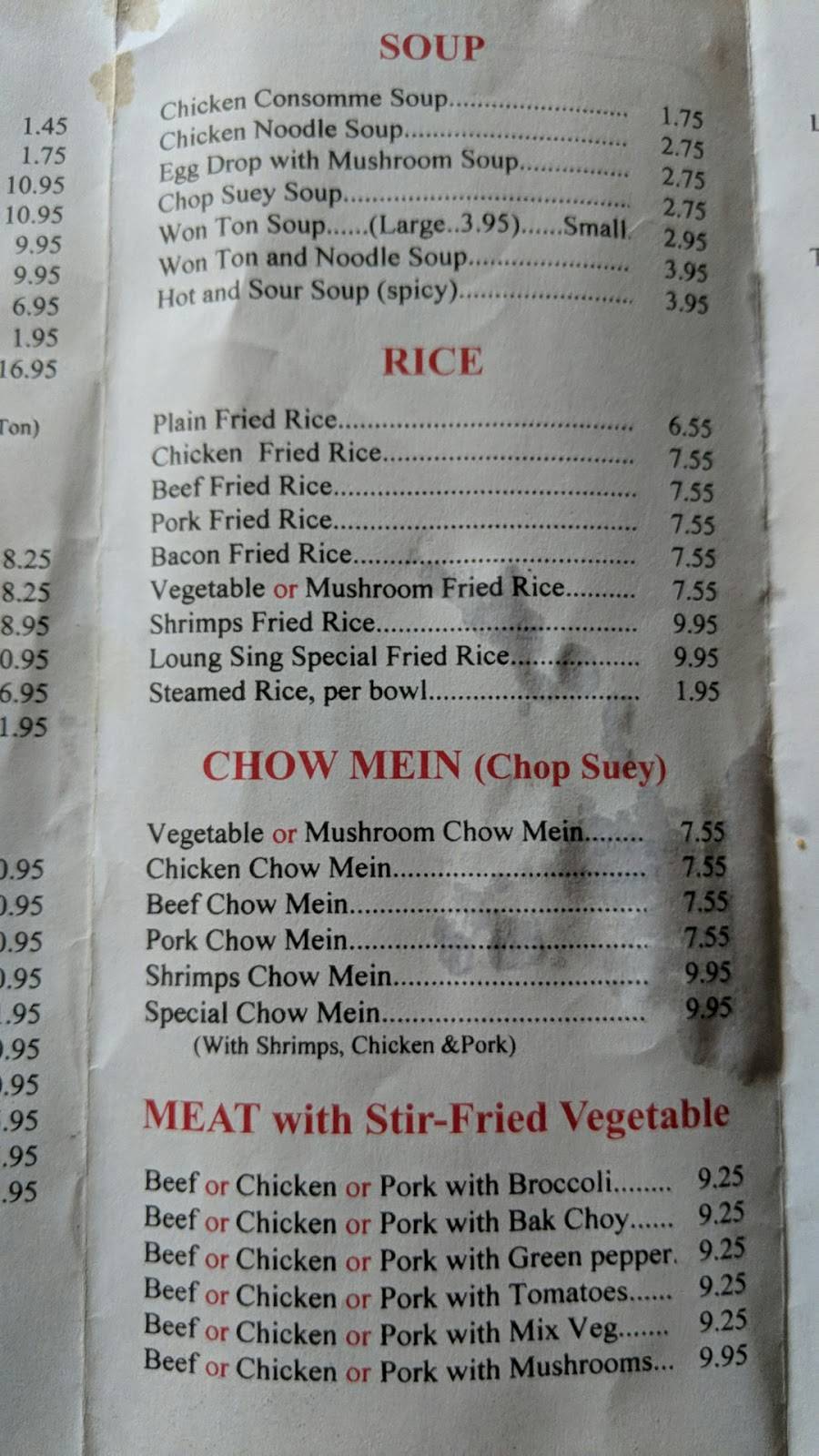 Loung Sing Restaurant | restaurant | 422 Durham St E, Walkerton, ON N0G 2V0, Canada | 5198811888 OR +1 519-881-1888