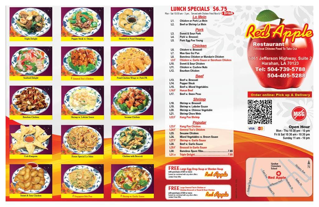 Red Apple Chinese Restaurant | restaurant | 6861 Jefferson Hwy #2, Harahan, LA 70123, USA | 5047395788 OR +1 504-739-5788