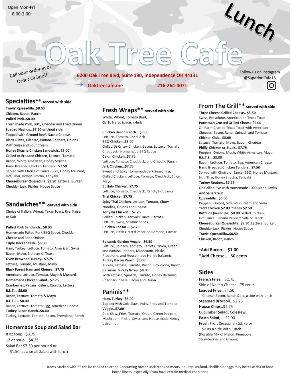 Oak Tree Cafe | restaurant | 6200 Oak Tree Blvd, Independence, OH 44131, USA | 2162644071 OR +1 216-264-4071