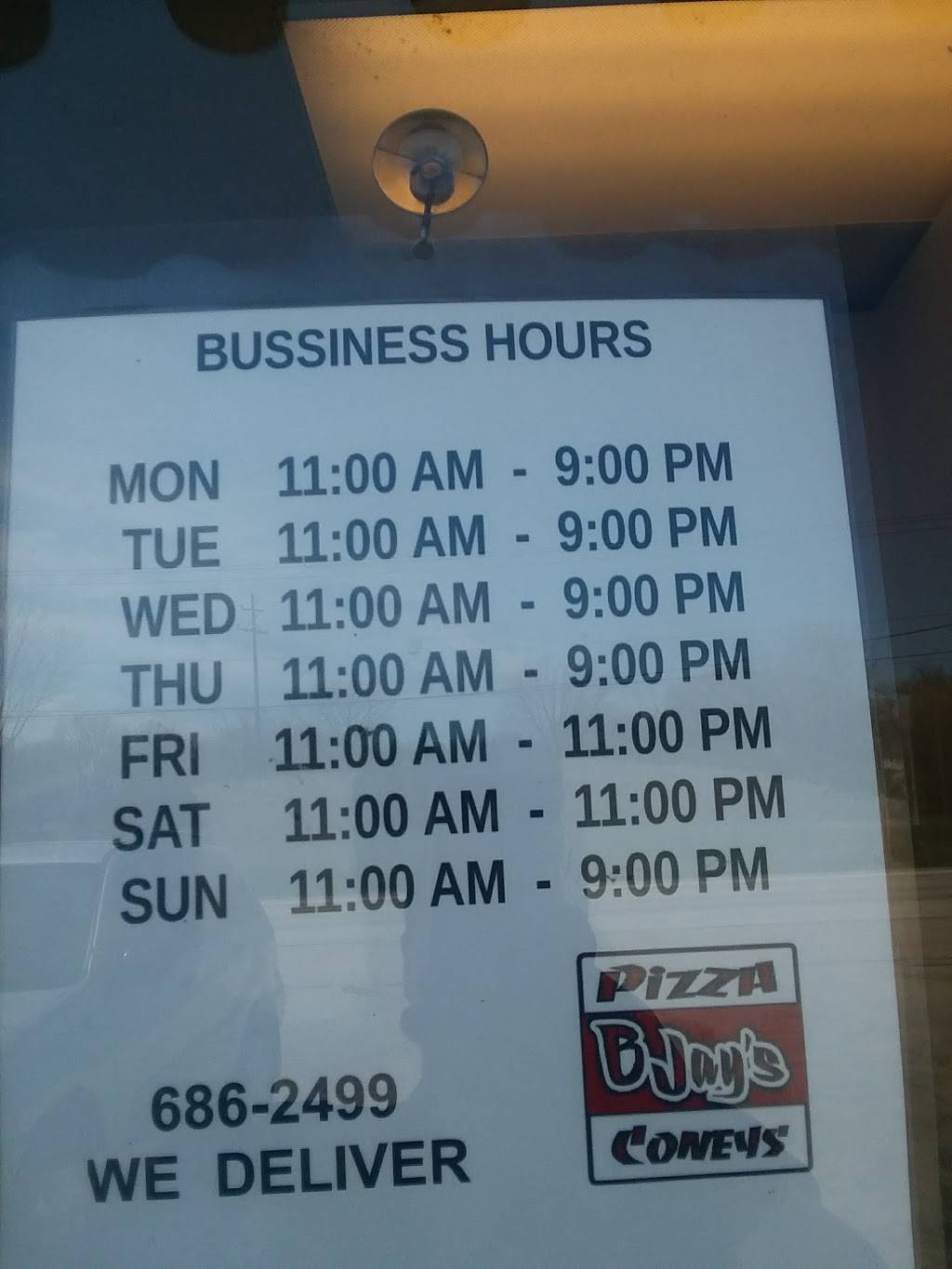 BJays Pizza and Coneys | meal takeaway | 363 State Park Dr, Bay City, MI 48706, USA | 9896862499 OR +1 989-686-2499