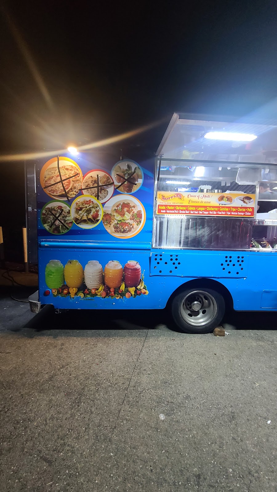 Tacos Ruffles Food Truck | restaurant | 1199 Saratoga Ave, San Jose, CA 95129, USA | 4084173757 OR +1 408-417-3757