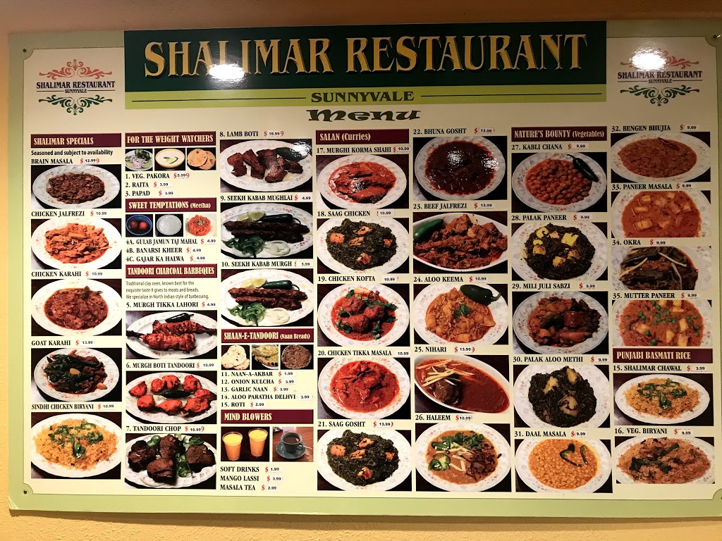 Shalimar | restaurant | 1146 W El Camino Real, Sunnyvale, CA 94087, USA | 4085300300 OR +1 408-530-0300