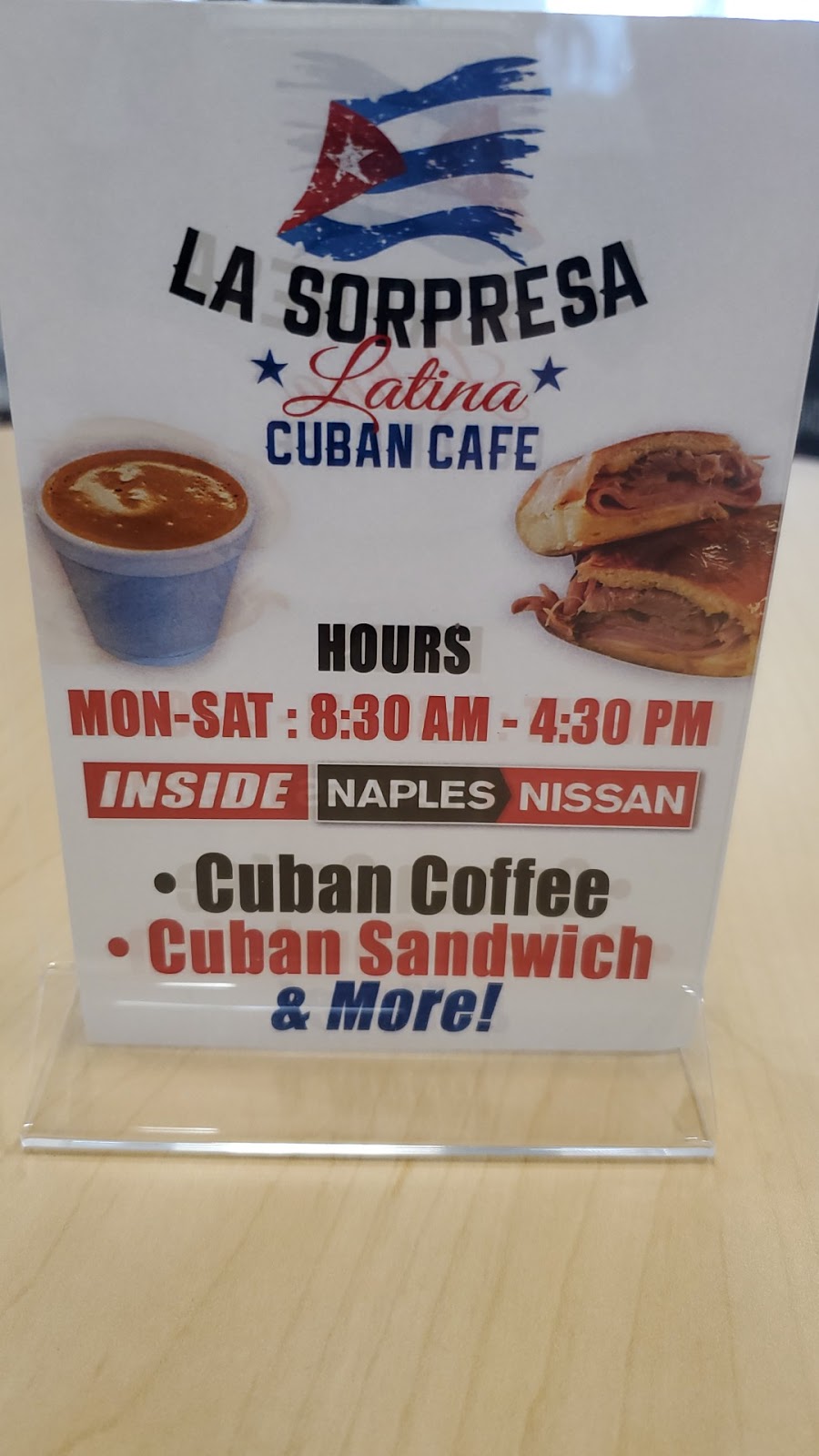 La Sorpresa Latina Cuban Cafe #2 | restaurant | 3640 Pine Ridge Rd, Naples, FL 34109, USA | 2397786484 OR +1 239-778-6484