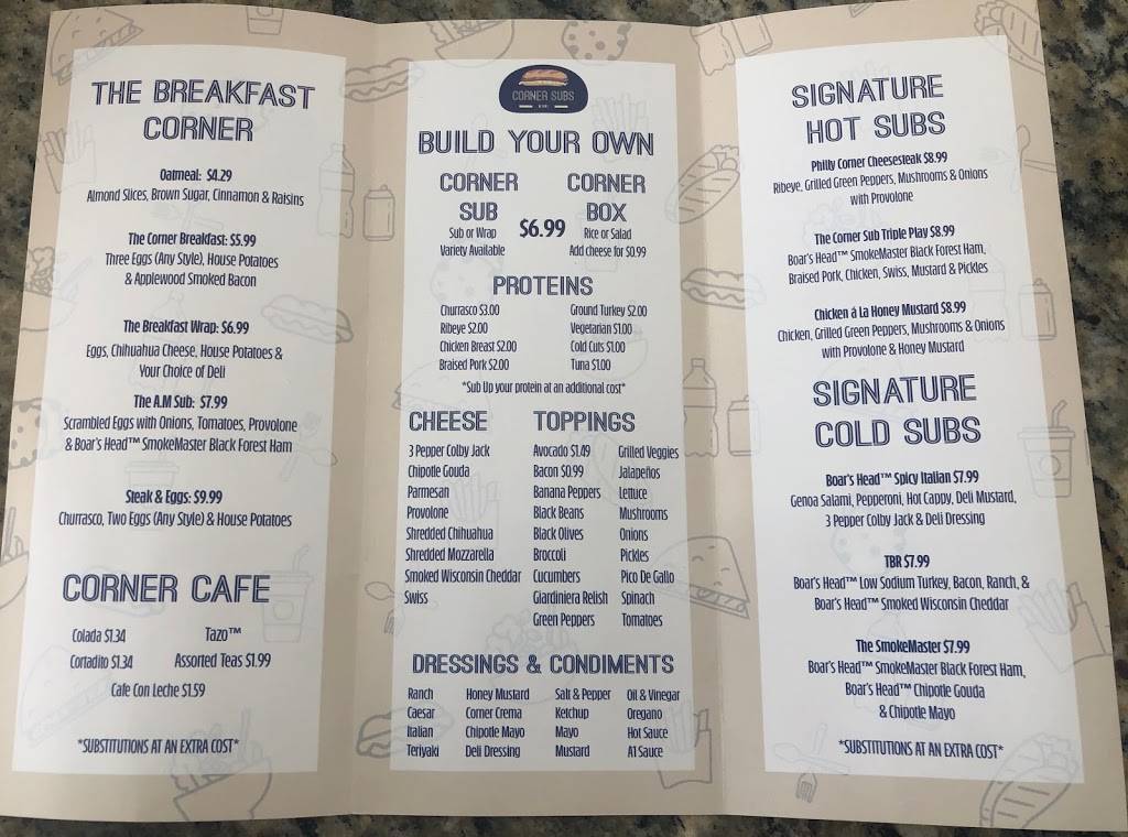 Corner Subs Miami | restaurant | 12932 SW 120th St, Miami, FL 33186, USA | 7867018104 OR +1 786-701-8104