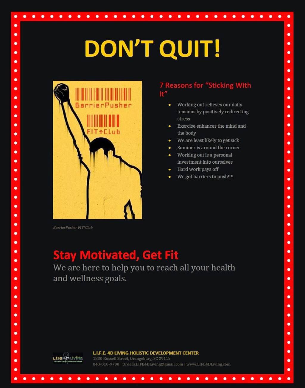 LIFE 4D Living Holistic Development Center | restaurant | 1830 Russell St, Orangeburg, SC 29115, USA | 8438109700 OR +1 843-810-9700